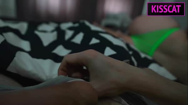 Step mom shared bed after scary movie with step son and seduced him to fuck till accidental creampie