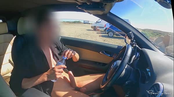 FACE REVEAL of the two girls: dick flash exhibitionism in car for two perfect body girls.
