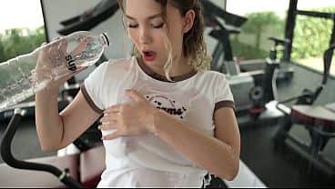 Petite Asian Teen's Sweaty Gym Workout Turns Into Hardcore Fuck