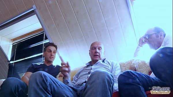 Old school gangbang with exquisite young blonde