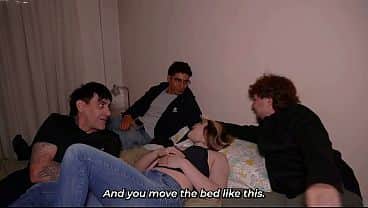 Only One Bed , my husband and his friend... hot threesome TWO DICKS ONLY FOR ME