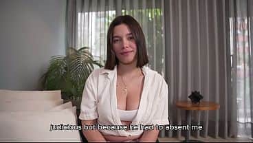 POV - I fuck a student from the institution in the rector's office, I make him finish on my big Latina tits